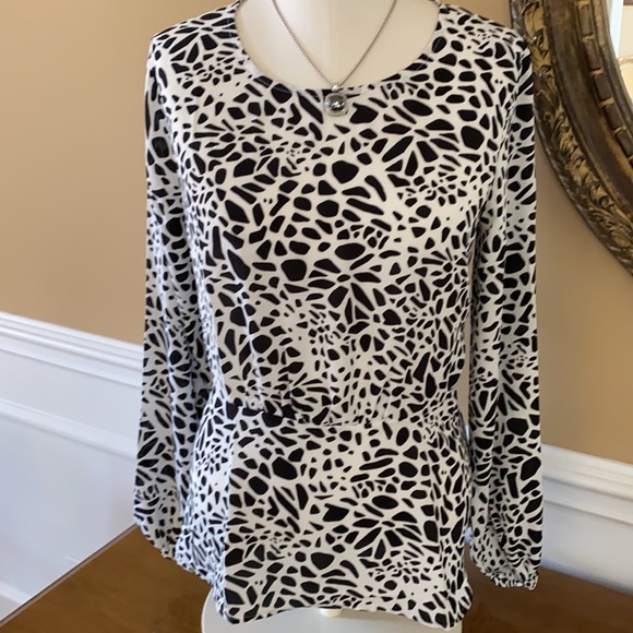 LOFT ANIMAL PRINT PEPLUM BLOUSE - Picture 3 of 15
